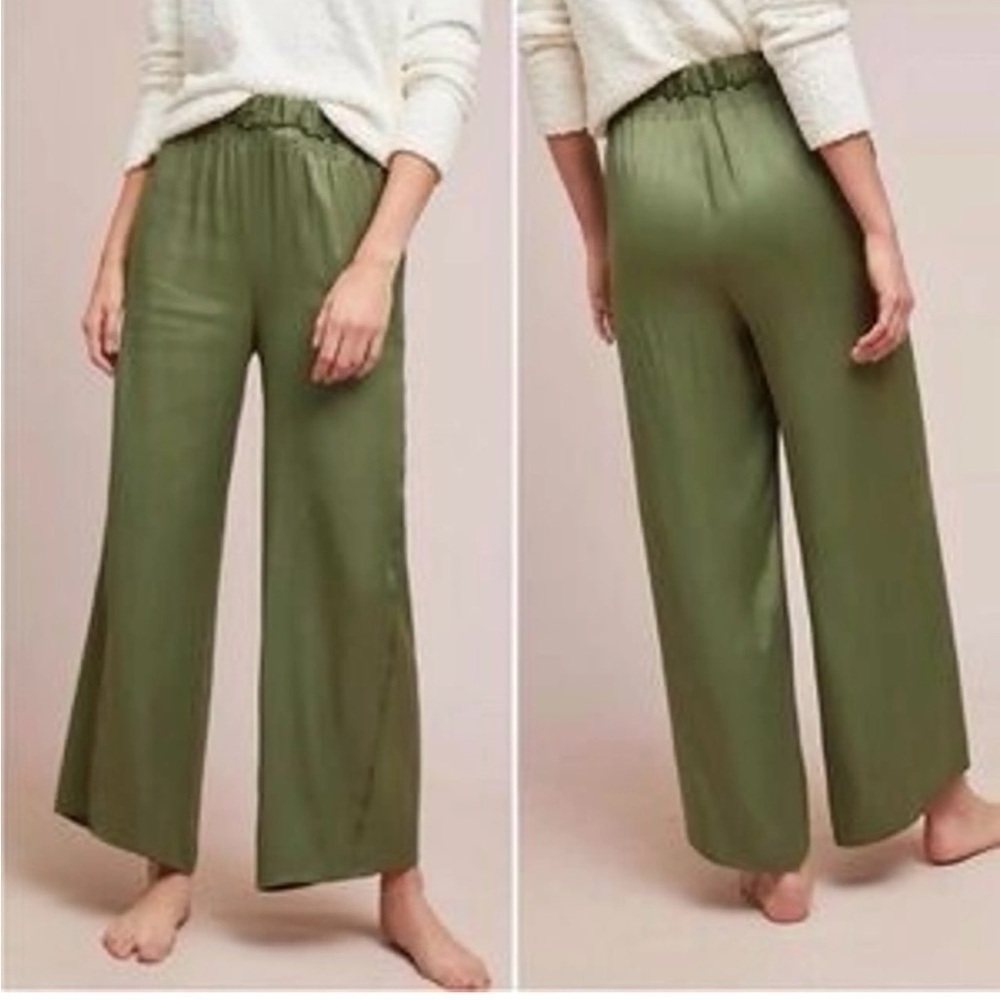 Anthropology Saturday Sunday Olive High Waist Wide-Leg Women's Pants, Size M